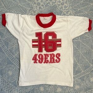 49ers number 16 tshirt size L 10-12